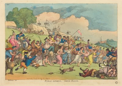 Deportes rurales. Carreras de smocks de Thomas Rowlandson