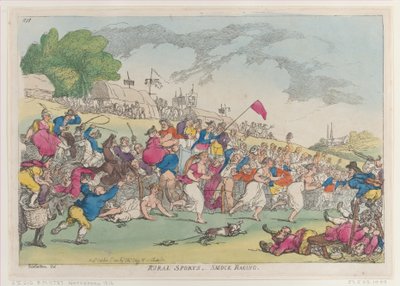 Deportes Rurales, Carrera de Camisones, [1 de octubre de 1811], reimpresión de Thomas Rowlandson