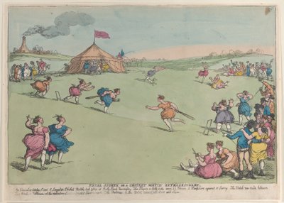 Deportes rurales o un partido de cricket extraordinario de Thomas Rowlandson