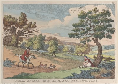 Deportes rurales, o un viejo cazador de topos en pleno aroma de Thomas Rowlandson