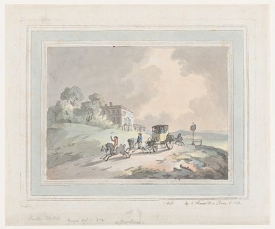 Boceto rústico, o un carruaje de posta viajando, 1785-99 de Thomas Rowlandson
