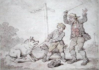 Tocino oxidado (terquedad y persuasión) de Thomas Rowlandson