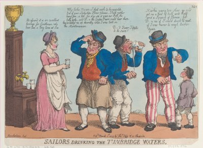 Marineros bebiendo las aguas de Tunbridge, 1 de marzo de 1815 de Thomas Rowlandson