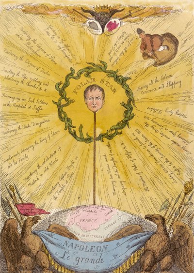 Caricatura política satírica de Napoleón de Thomas Rowlandson