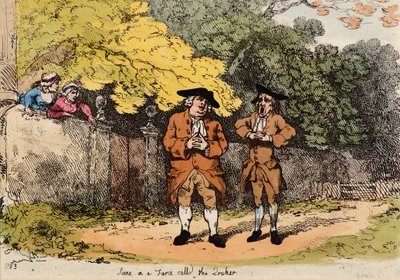 Escena en una farsa llamada el cuáquero de Thomas Rowlandson