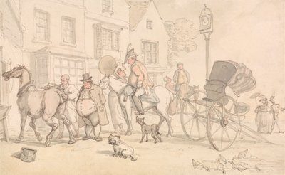 Escena fuera de la posada Half-Moon de Thomas Rowlandson