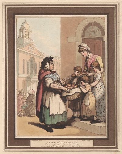Lote de ocho (6): Gritos de Londres de Thomas Rowlandson