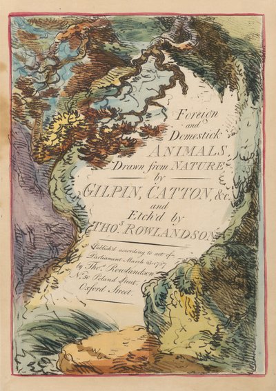 Serie de ocho con portada. Animales domésticos y extranjeros. 1. El babuino de Thomas Rowlandson