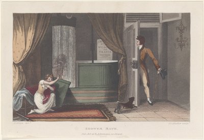 Ducha, de Bocetos poéticos de Scarborough de Thomas Rowlandson