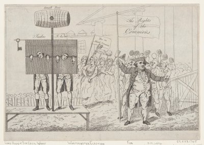 Sir Cecil Wray en la picota, 7 de mayo de 1784 de Thomas Rowlandson