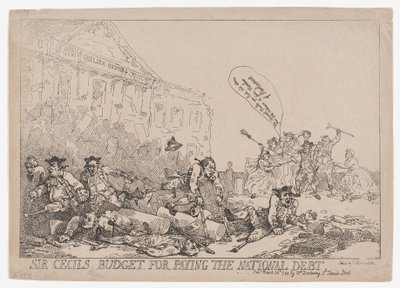 El Presupuesto de Sir Cecil para Pagar la Deuda Nacional, 30 de marzo de 1784 de Thomas Rowlandson