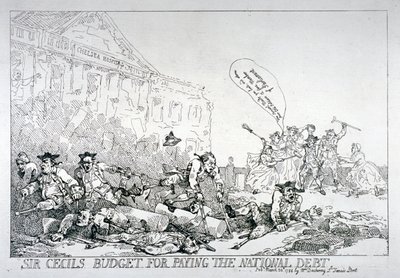 El presupuesto de Sir Cecil para pagar la deuda nacional, 1874 de Thomas Rowlandson