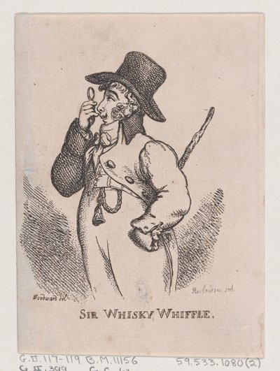 Sir Whisky Whiffle, abril de 1808 de Thomas Rowlandson