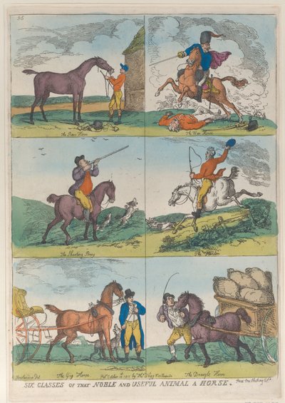 Seis Clases del Noble y Útil Animal un Caballo, 10 de octubre de 1811 de Thomas Rowlandson