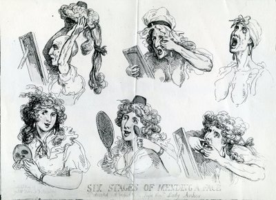 Seis etapas de arreglar una cara de Thomas Rowlandson