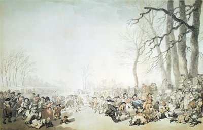 Patinadores en el Serpentine, Ciudad de Westminster, Londres de Thomas Rowlandson