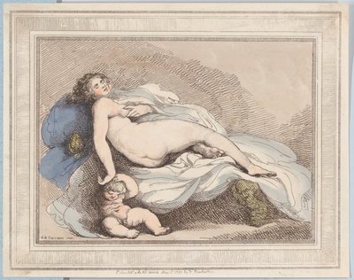 Venus durmiente y Amor de Thomas Rowlandson