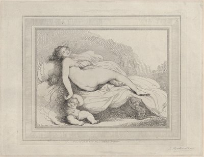 Venus Durmiente y Amor, 1799 de Thomas Rowlandson