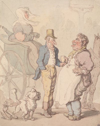 «Slender Billy»  tomando un refrigerio de Thomas Rowlandson