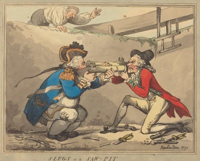 Babosas en un serradero de Thomas Rowlandson