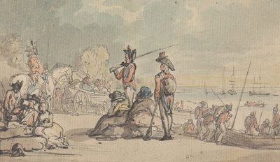 Soldados embarcándose de Thomas Rowlandson