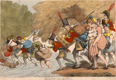 Soldados en Marcha: "A recoger sus andrajos y seguir el Tambor" de Thomas Rowlandson