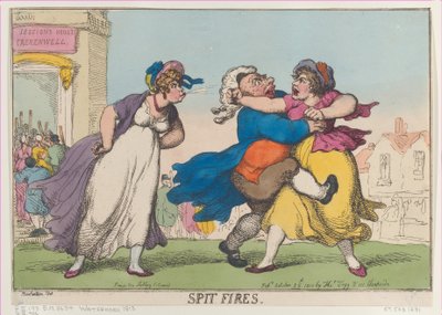 Spit Fires, 25 de octubre de 1810, reimpresión de Thomas Rowlandson