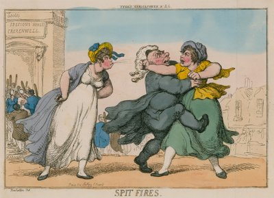 Fuegos de Spit. Casa de Sesiones, Clerkenwell de Thomas Rowlandson