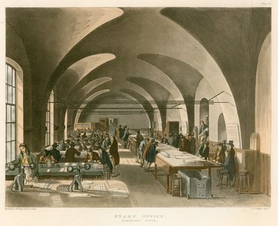 Oficina de Sellos, Somerset House, Strand, Londres de Thomas Rowlandson