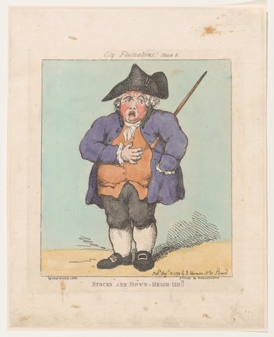 Las acciones están bajas - ¡Ay!, 10 de agosto de 1799 de Thomas Rowlandson