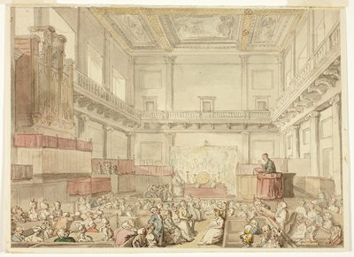 Estudio para la Capilla Real, Whitehall, de Microcosm of London de Thomas Rowlandson