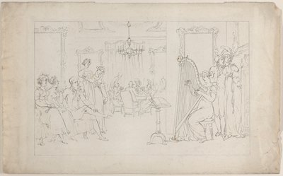 Dulce es la voz cuyos poderes pueden mover y llamar al corazón vagabundo al amor..., 1 de septiembre de 1817 de Thomas Rowlandson
