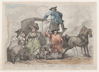 Simpatía, o una familia en un viaje echando el polvo, 12 de julio de 1784 de Thomas Rowlandson