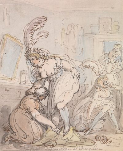 El camerino de las actrices en Drury Lane de Thomas Rowlandson