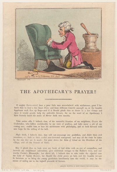 La oración del boticario!!, 30 de julio de 1801 de Thomas Rowlandson