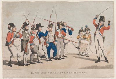 El escuadrón torpe o sargento enfurecido de Thomas Rowlandson