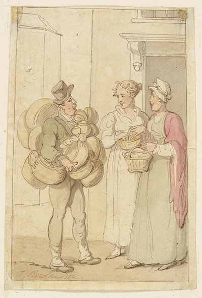 El vendedor de cestas de Thomas Rowlandson