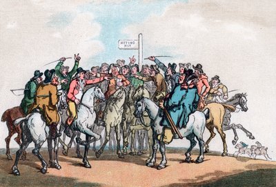 El Poste de Apuestas, Humor de la Caza del Zorro, 1799 de Thomas Rowlandson