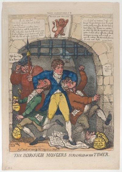 Los traficantes del barrio estrangulados en la Torre, 26 de abril de 1810 de Thomas Rowlandson