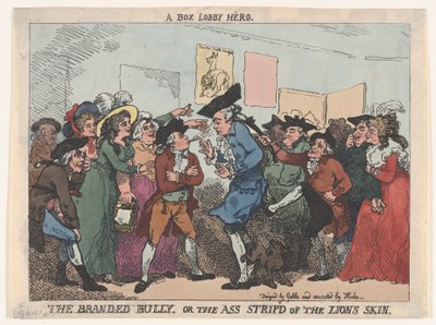 El matón marcado, o el asno despojado de la piel del león de Thomas Rowlandson