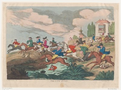La caza en la ciudad, ca. 1810 de Thomas Rowlandson