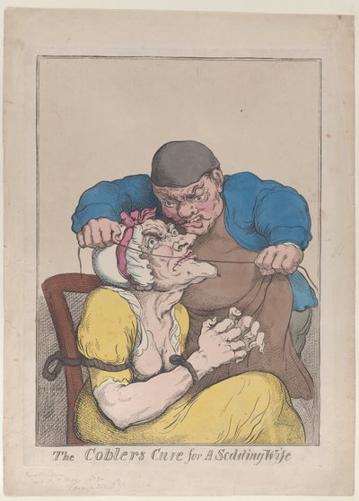 La cura del zapatero para una esposa regañona, 1813 de Thomas Rowlandson
