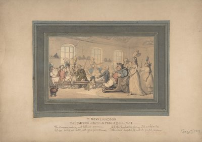 Las comodidades de Bath y desayuno público de Thomas Rowlandson