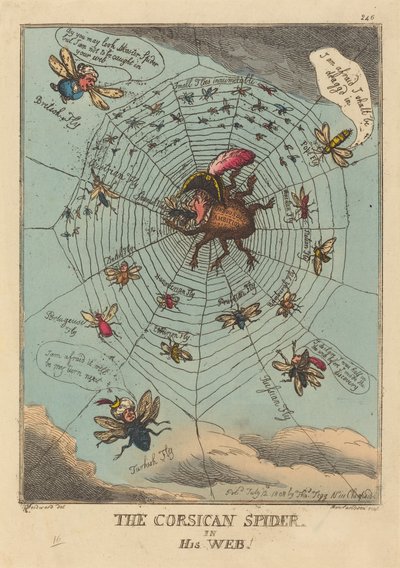 La araña corsa en su telaraña de Thomas Rowlandson