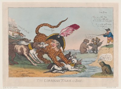 El Tigre Corso Acorralado de Thomas Rowlandson