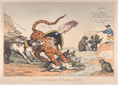 El tigre corso acorralado de Thomas Rowlandson