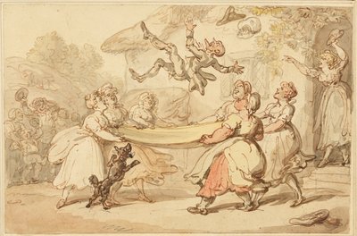 El castigo del médico se pone en práctica para pequeño entretenimiento de todo el pueblo de Thomas Rowlandson
