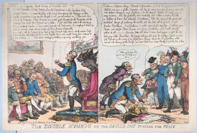 El doble engaño o el diablillo rezando por la paz, 1 de enero de 1814 de Thomas Rowlandson