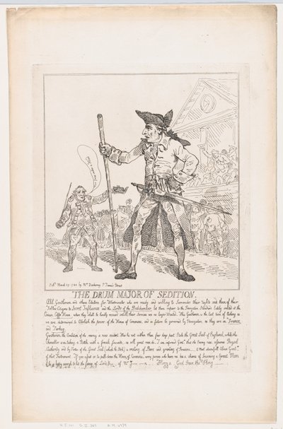 El tambor mayor de la sedición, 29 de marzo de 1784 de Thomas Rowlandson
