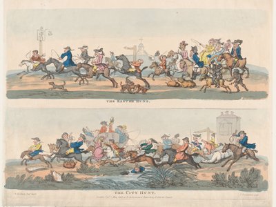 La caza de Pascua y la caza de la ciudad, 1 de mayo de 1803 de Thomas Rowlandson